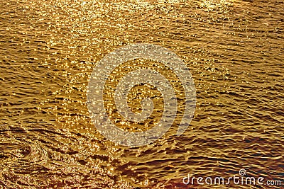 Abstract background textures â€‹ofâ€‹ wave on golden surface of sunset Stock Photo